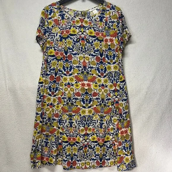 H&M Boho Floral Mini Dress Size 8 Flowy Viscose Shift Dress - Picture 4 of 8